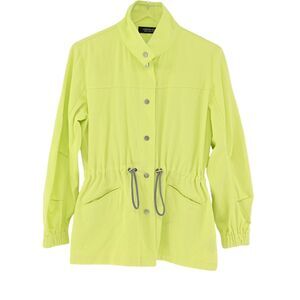 LONDON RAG Jacket‎ Womens Size M Chartreuse 100% Cotton Twill Collection Utility